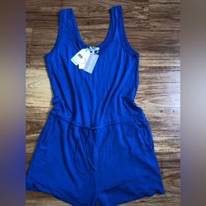 Naked Zebra blue romper NWT